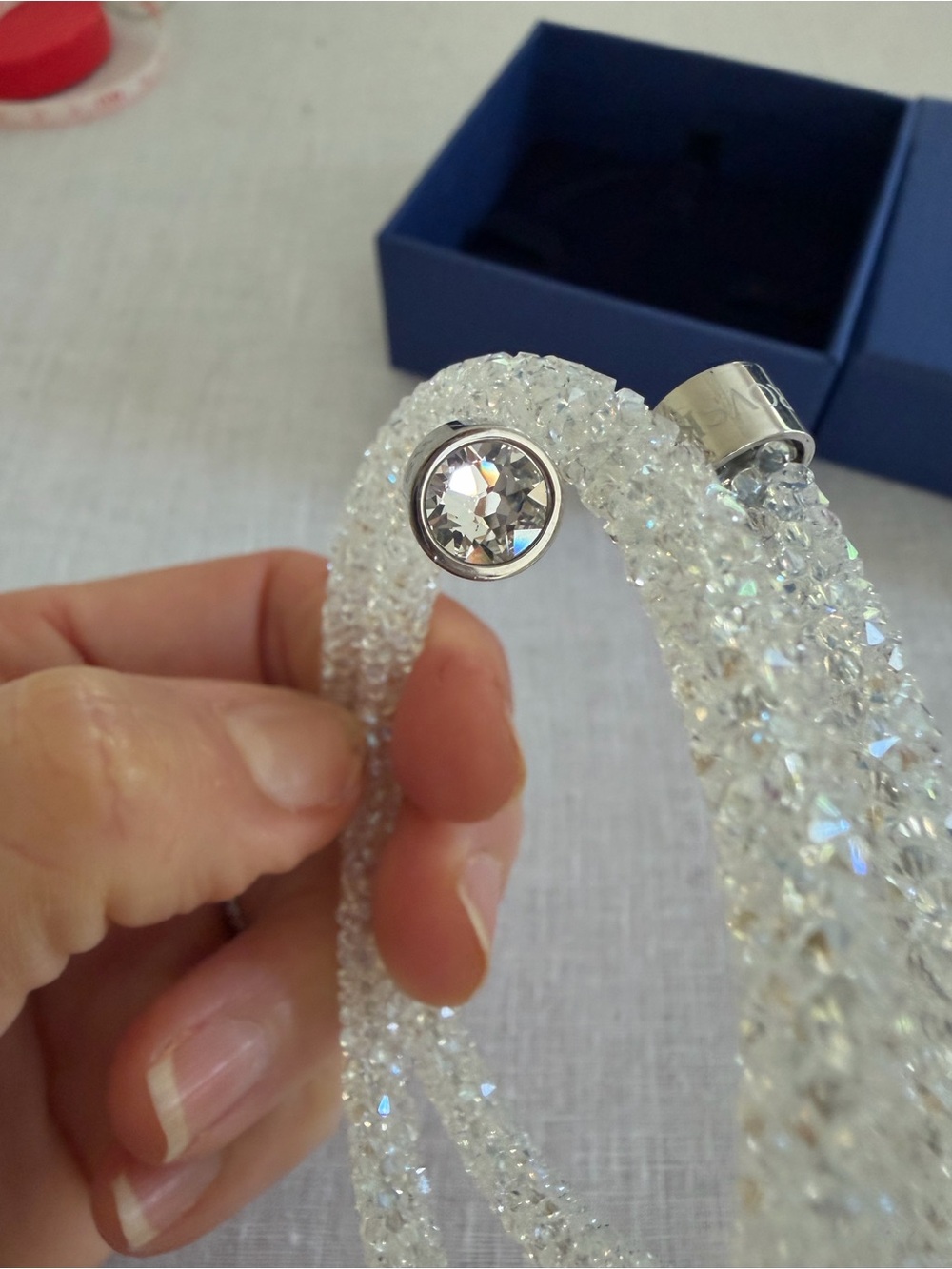 Swarovski Crystaldust Cuff Bracelet, White Crystal, with Box - Picture 8 of 10